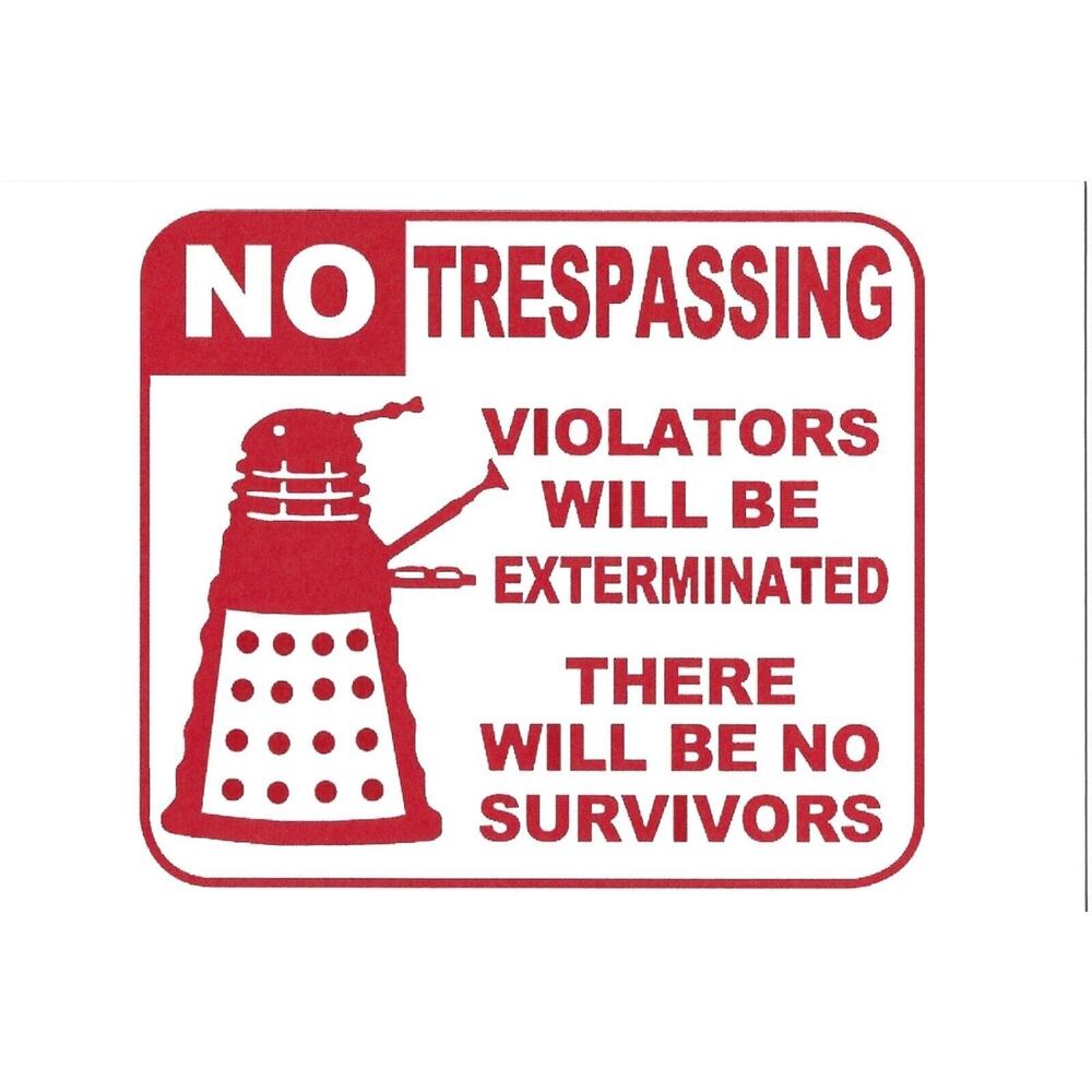 Daleks No Trespassing Postcard